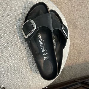Birkenstock Madrid buckle slides, size 38.